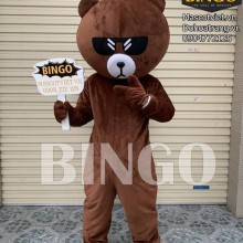 Mascot gấu brown đeo kính siêu ngầu